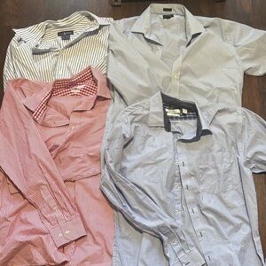 Men's Striped Dress Shirt Set of 4 L